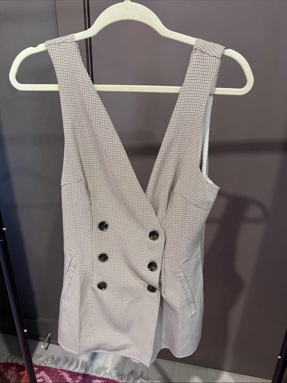 Double-Breasted Sleeveless Mini Skort Dress